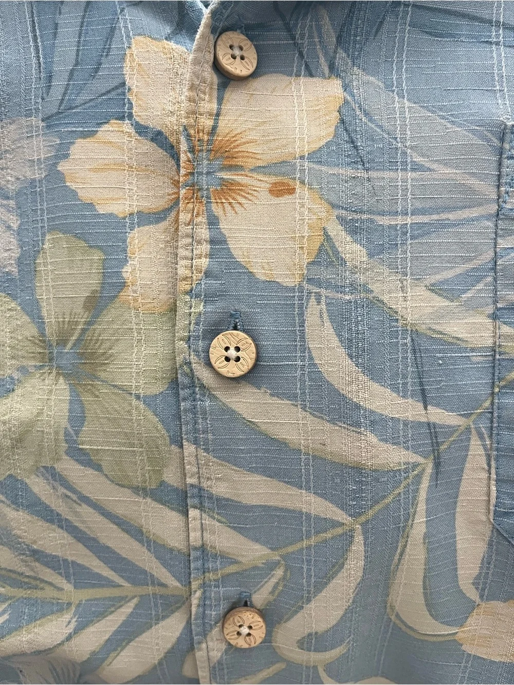 Jamaica Jaxx. Light Blue Hawaiian Floral Short-Sleeve Shirt - Picture 4 of 5